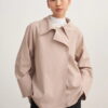 Beige double-breasted gabardine shirt