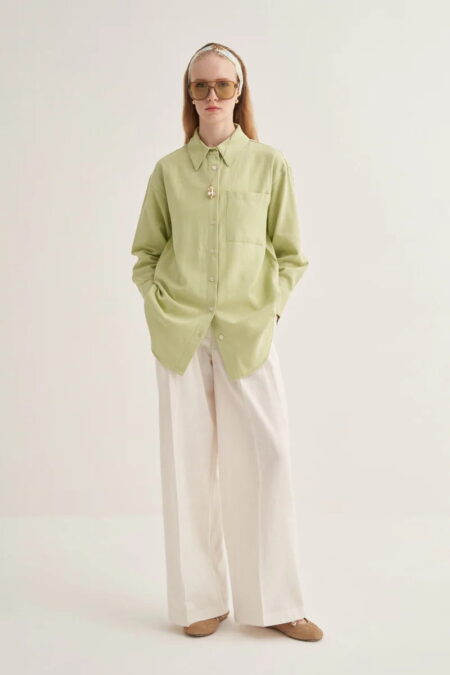 Light green organic cotton essential shirt