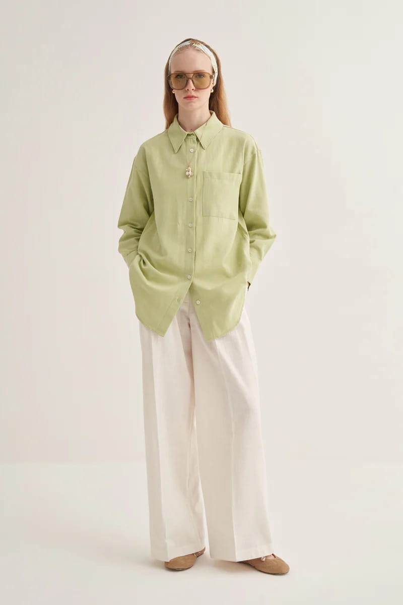 Light green organic cotton essential shirt