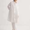 Ecru poplin basic long shirt