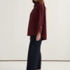 Burgundy oversized button-detail shirt