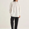 Ecru collared poplin blouse
