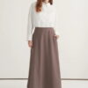 Mink gabardine vest skirt suit