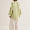 Light green organic cotton v-neck blouse