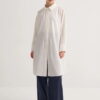 Ecru organic cotton long basic shirt