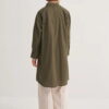 Khaki organic cotton long basic shirt