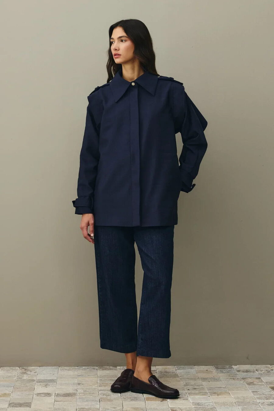 Navy epaulette detail jacket