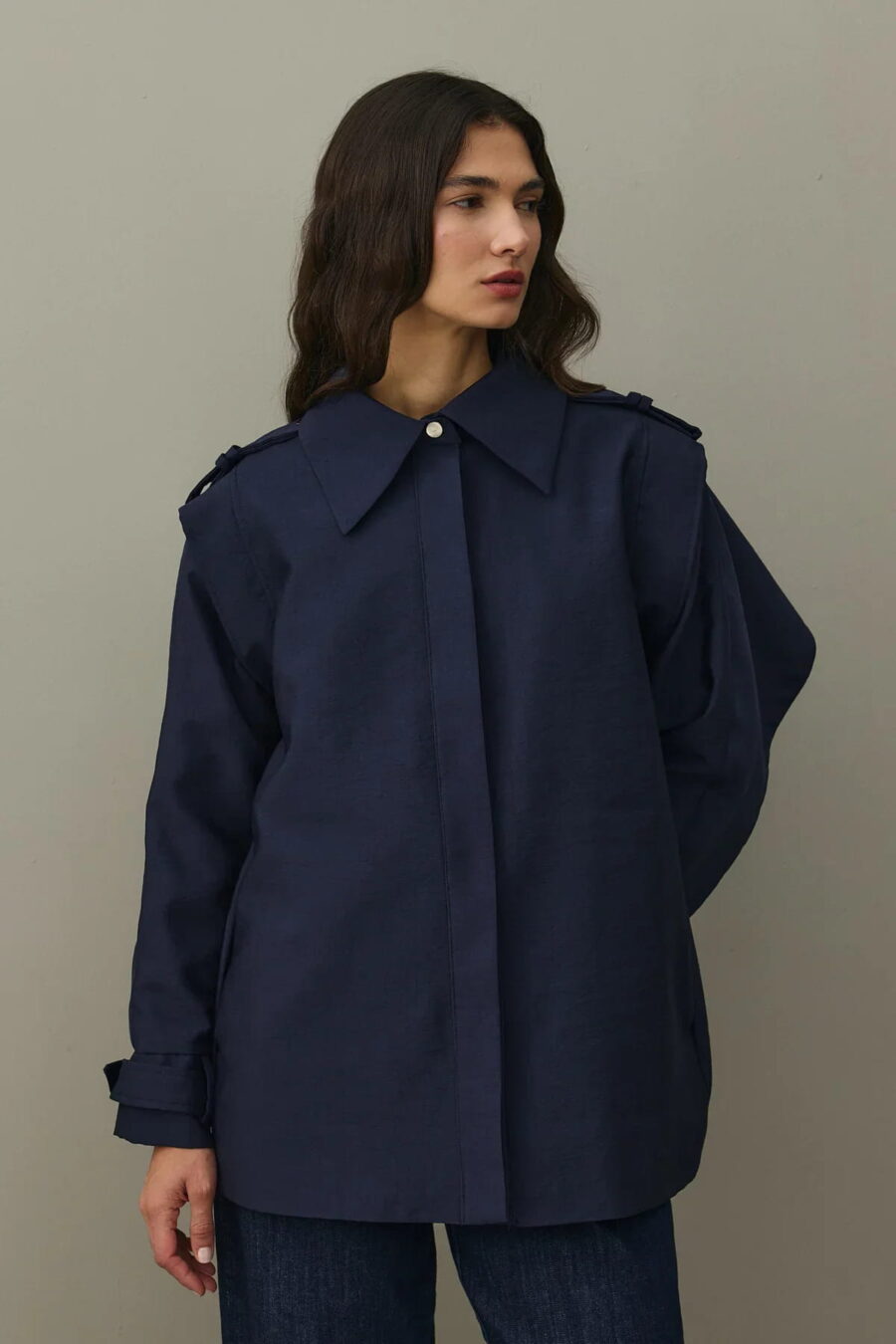 Navy epaulette detail jacket
