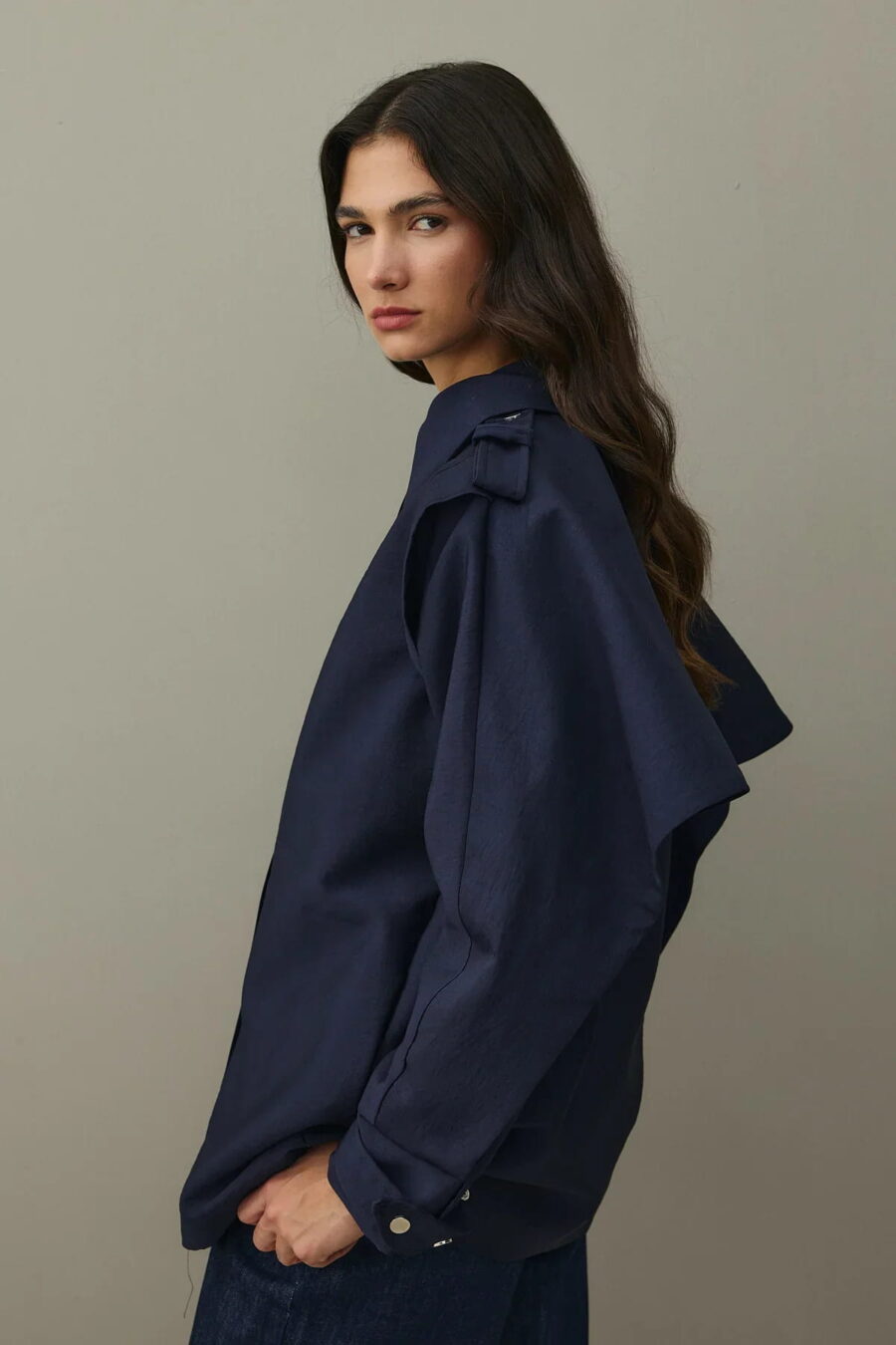 Navy epaulette detail jacket