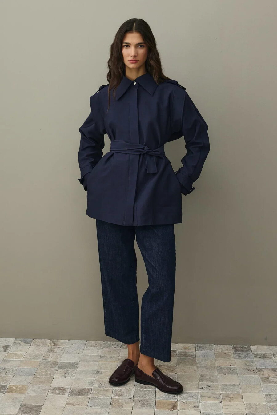 Navy epaulette detail jacket