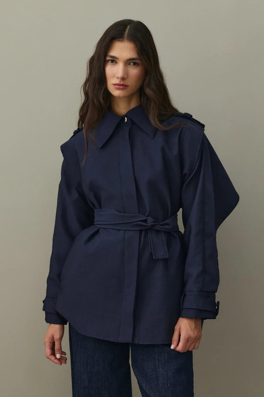 Navy epaulette detail jacket