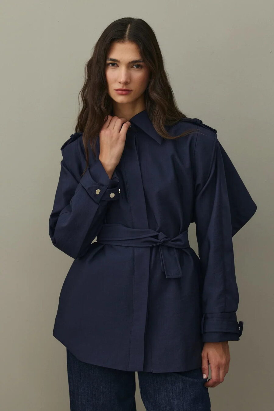 Navy epaulette detail jacket