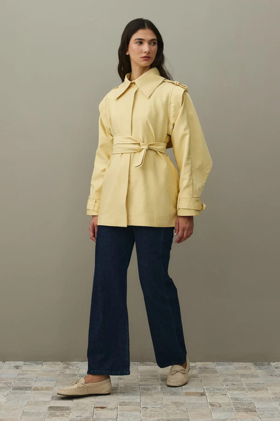 Yellow epaulette detail jacket