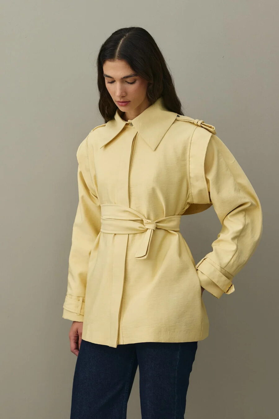 Yellow epaulette detail jacket
