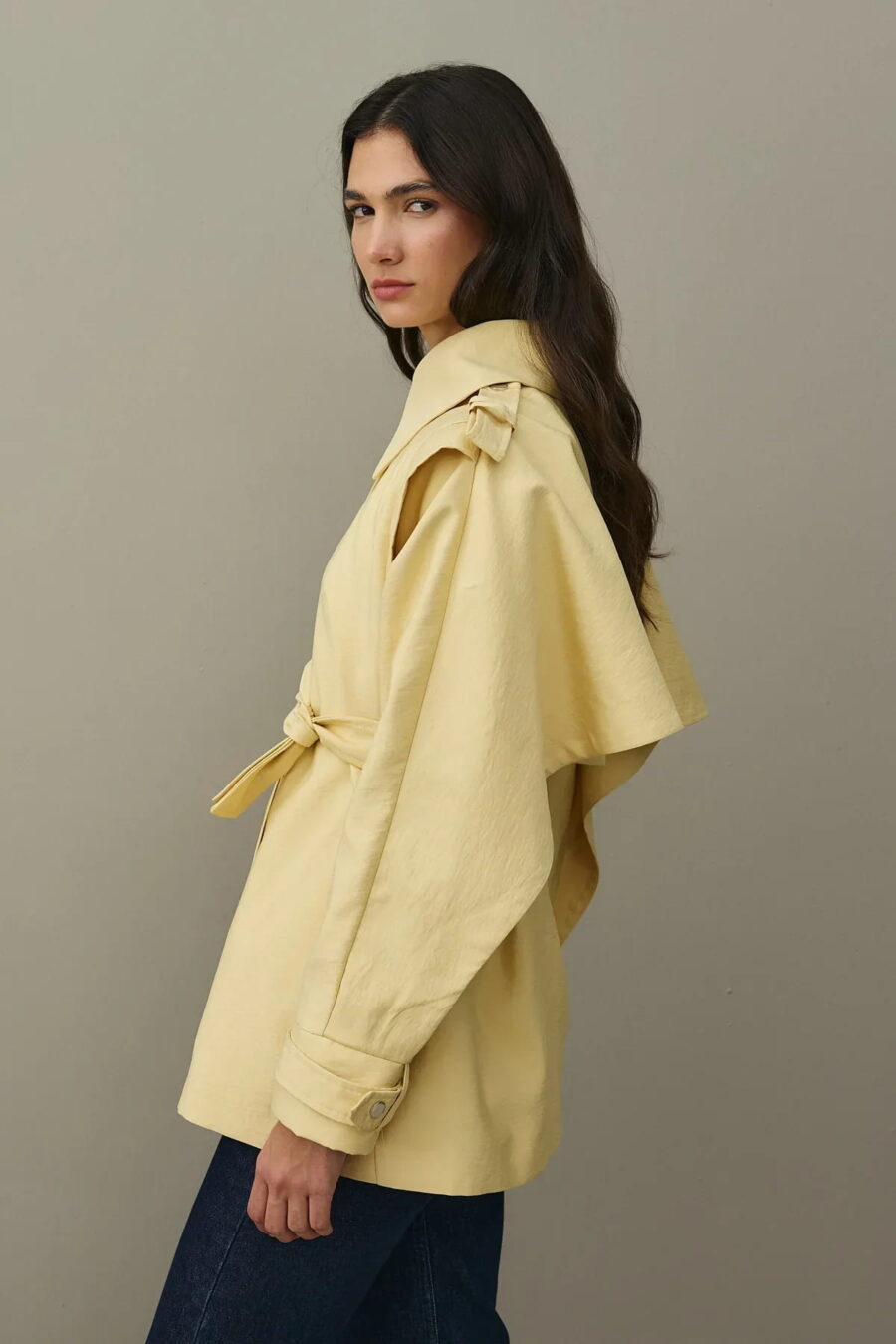 Yellow epaulette detail jacket