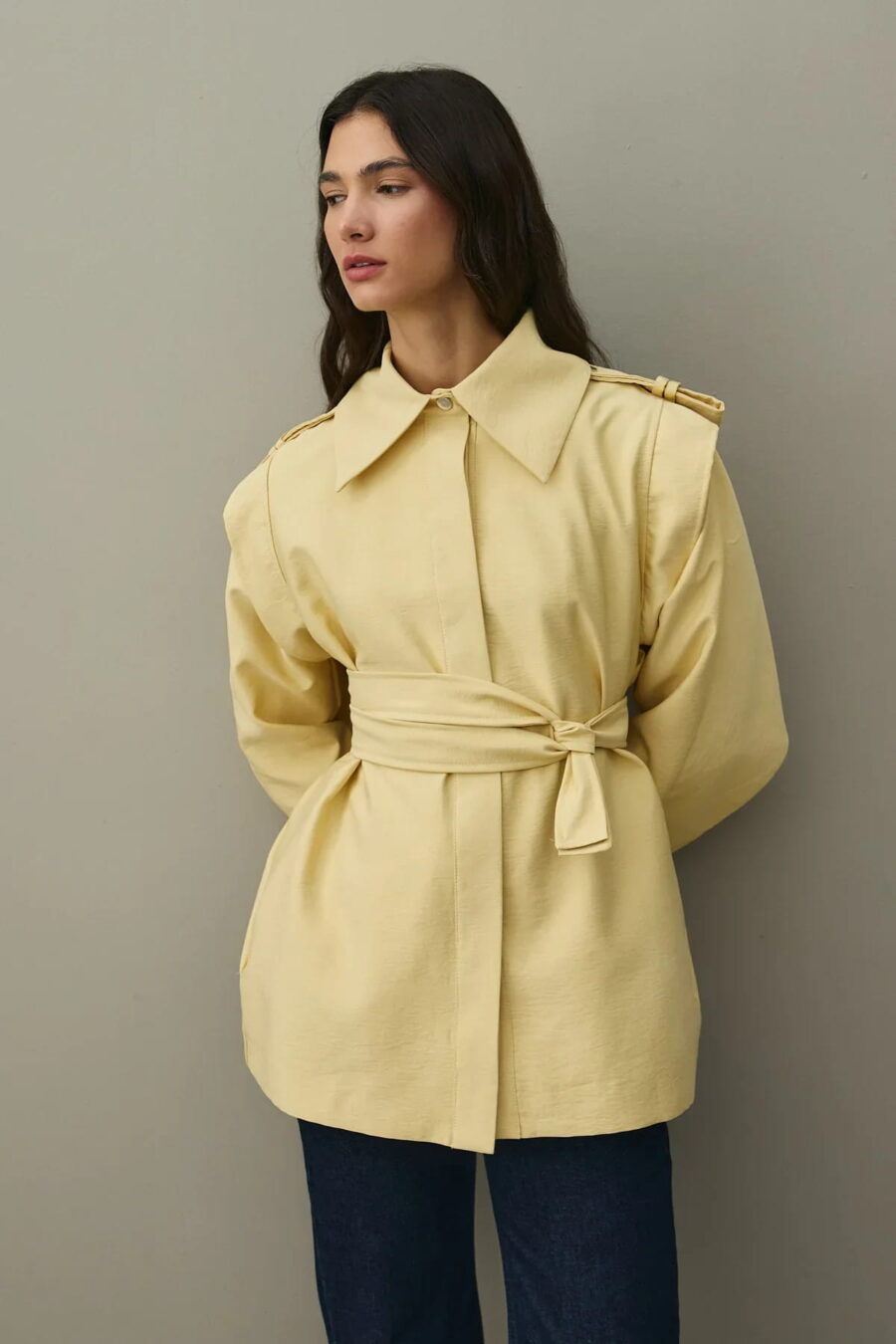 Yellow epaulette detail jacket