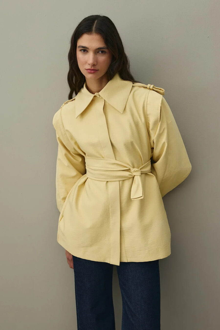 Yellow epaulette detail jacket