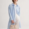 Blue poplin basic long shirt