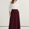 Burgundy gabardine vest skirt suit