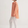 Orange striped oversized poplin yoke shirt