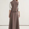 Mink gabardine vest skirt suit