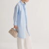 Blue poplin basic long shirt