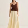 Butter yellow organic cotton flared skirt