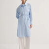 Blue poplin basic long shirt
