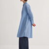 Blue organic cotton long basic shirt