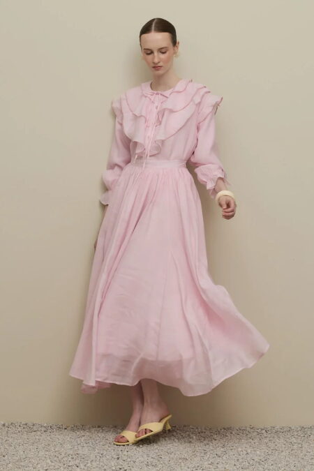 Light pink flounced detail suit