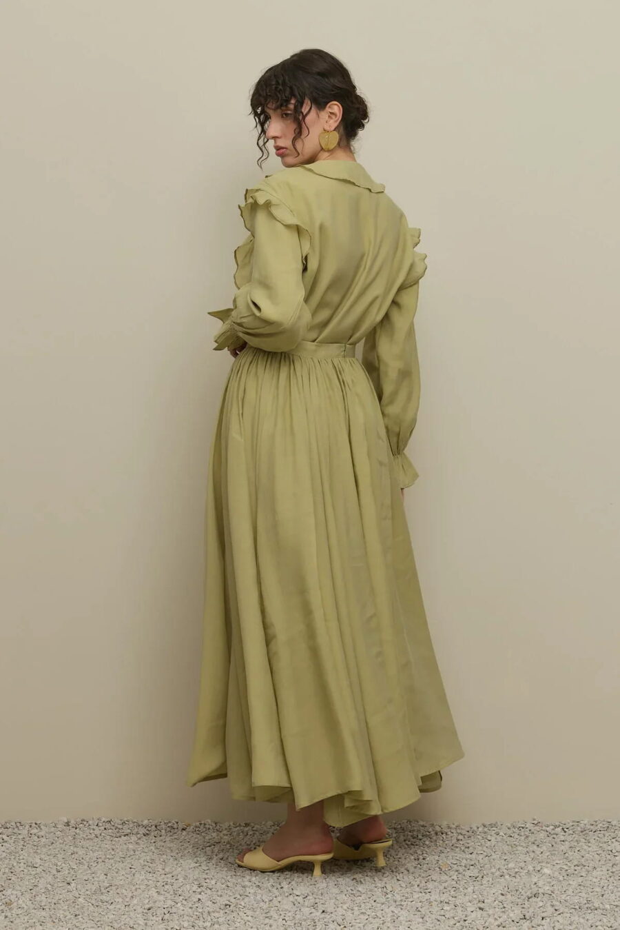 Mint flounced detail suit