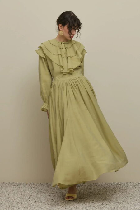 Mint flounced detail suit