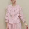 Light pink flounced detail suit