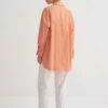 Orange striped oversized poplin yoke shirt