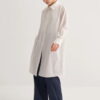 Ecru organic cotton long basic shirt