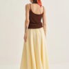 Butter yellow organic cotton flared skirt