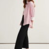Pink striped poplin contrast-cuff shirt