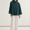 Emerald oversized button-detail shirt