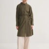 Khaki organic cotton long basic shirt