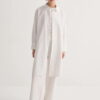 Ecru poplin basic long shirt