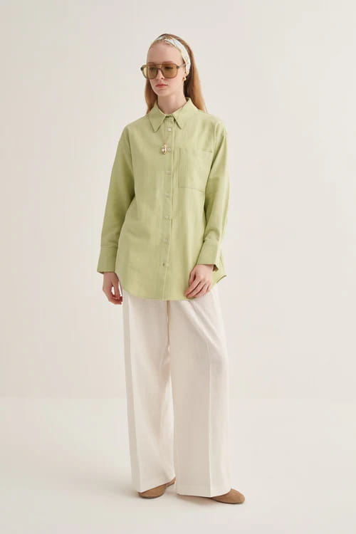 Light green organic cotton essential shirt