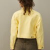 Yellow oversized cropped denim jacket