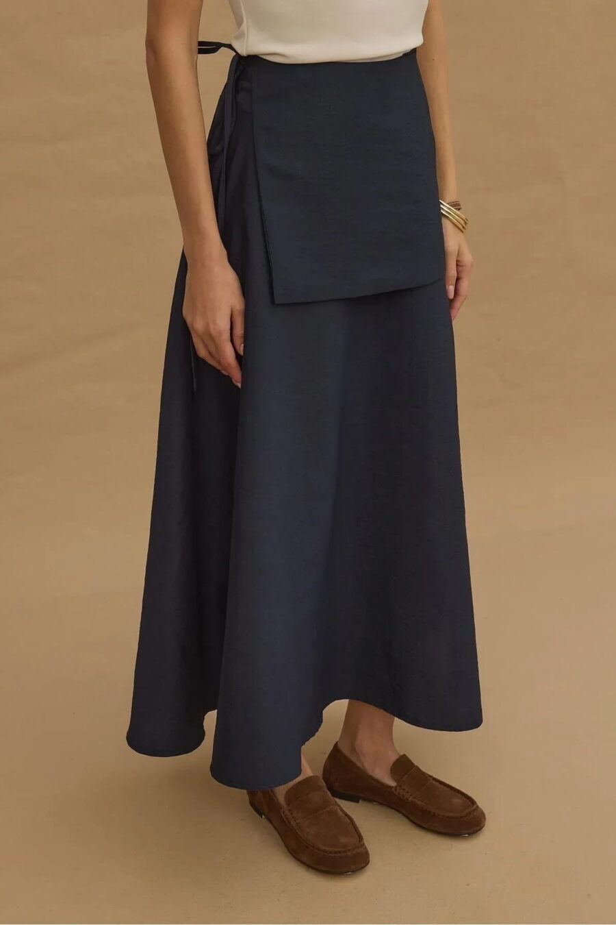 Navy detachable belt skirt