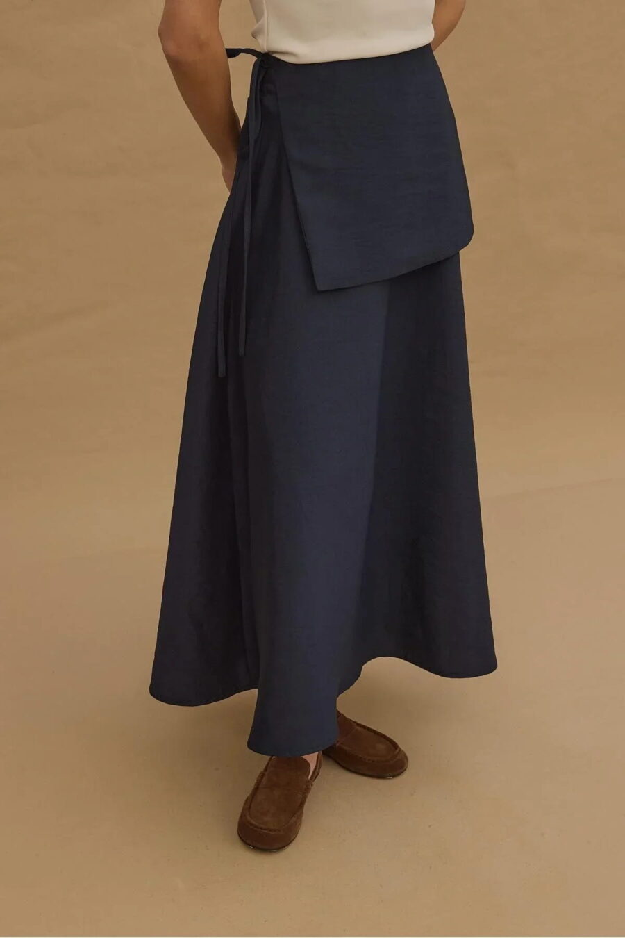 Navy detachable belt skirt