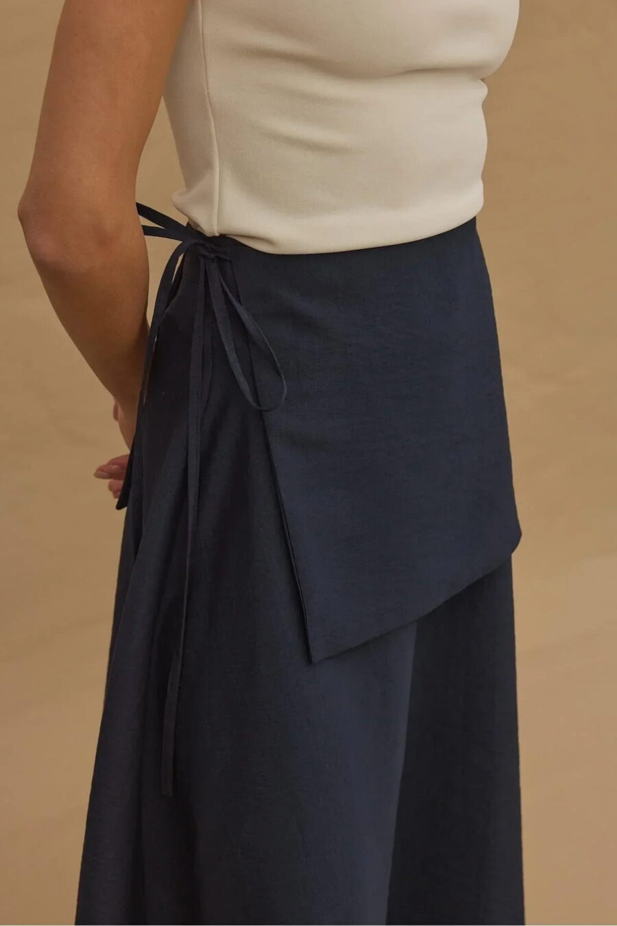 Navy detachable belt skirt