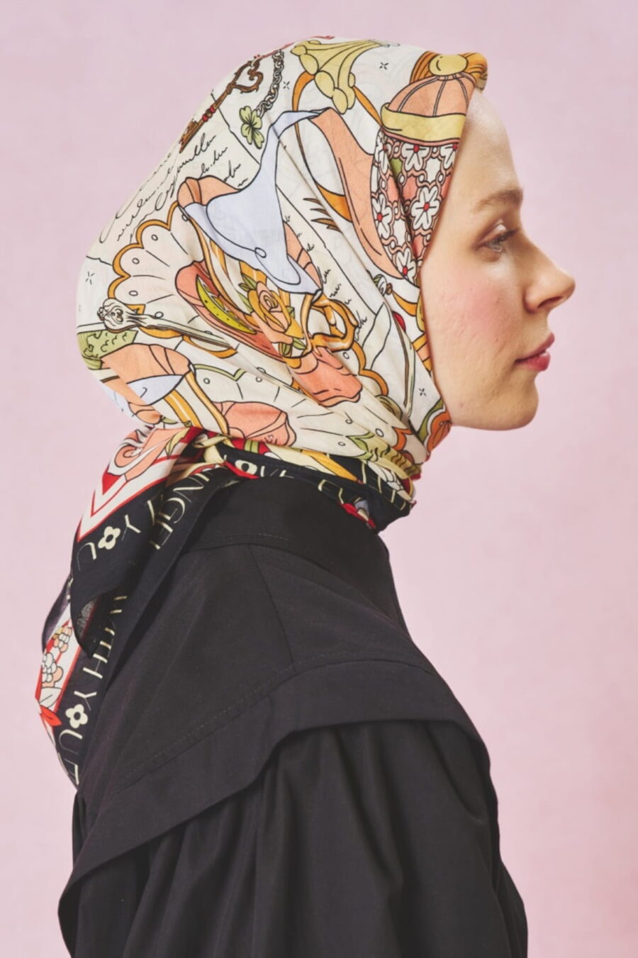 Black swan floss viscose scarf