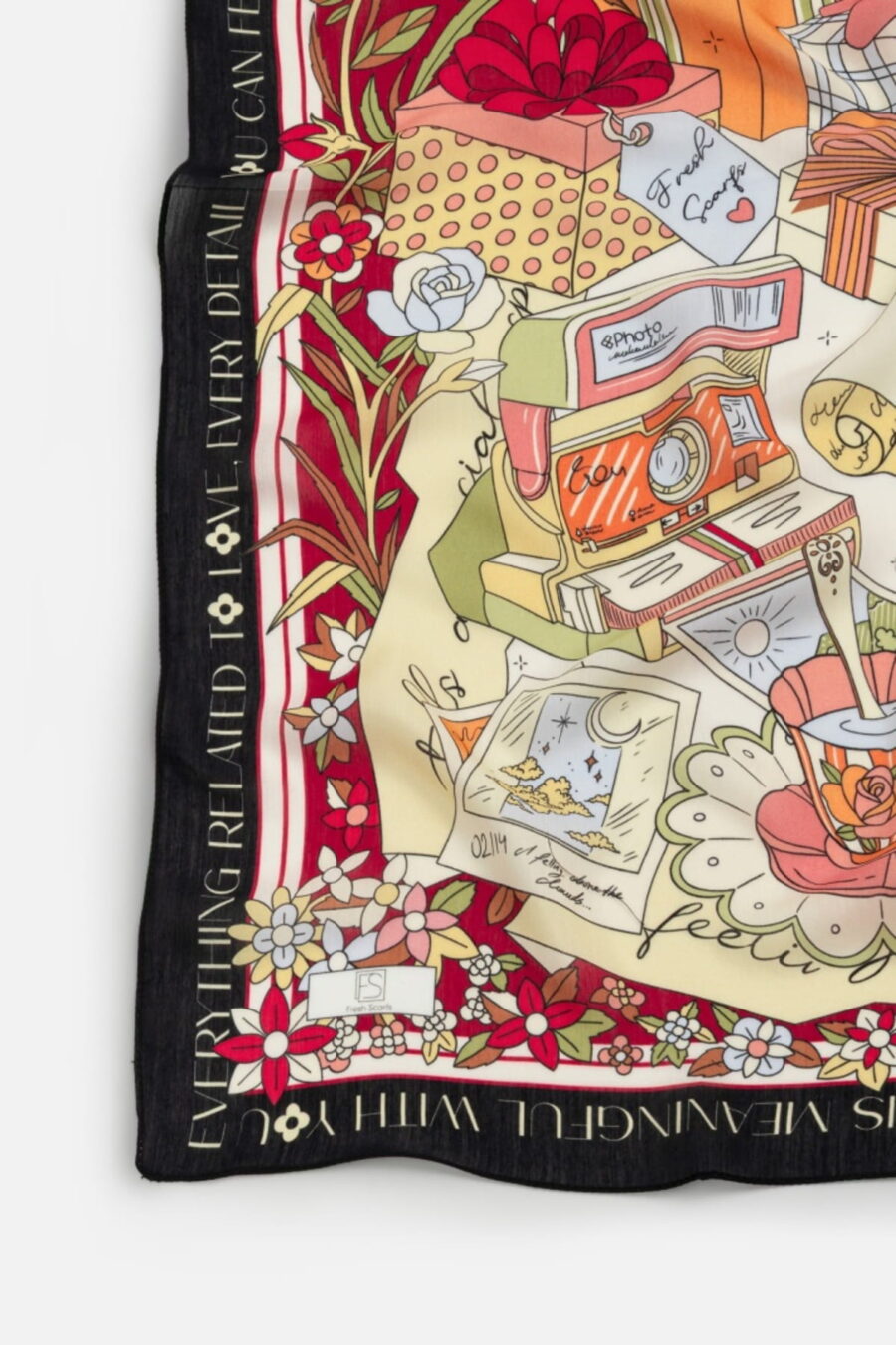 Black swan floss viscose scarf