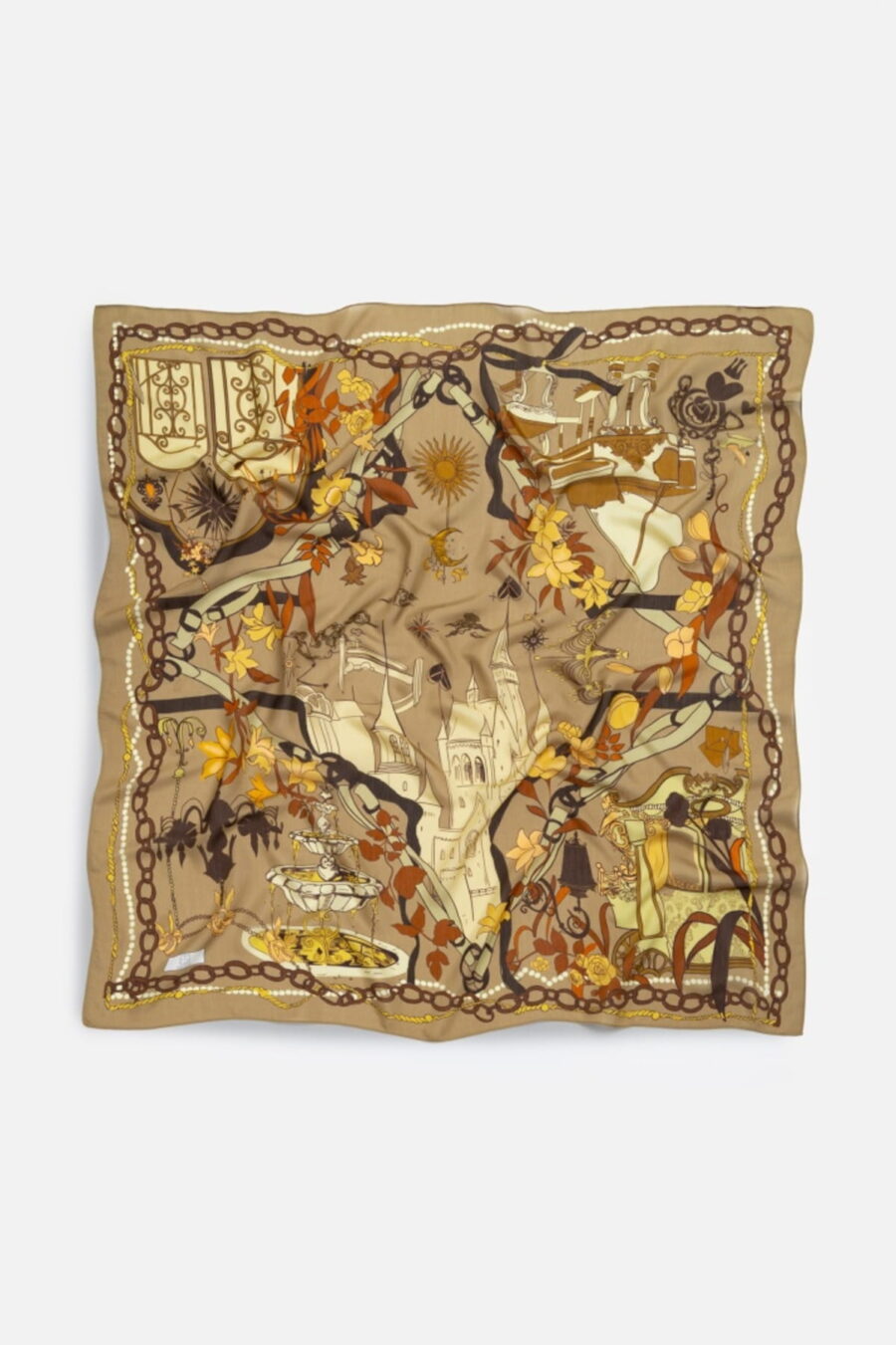 Toffeenut fairytale castle floss viscose scarf