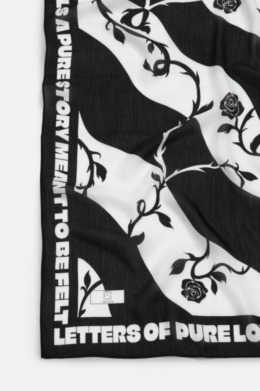 Black love reverie floss viscose scarf