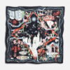 Black fairytale castle floss viscose scarf